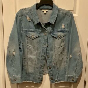 Denim Blue Distressed 20W Women’s Jacket